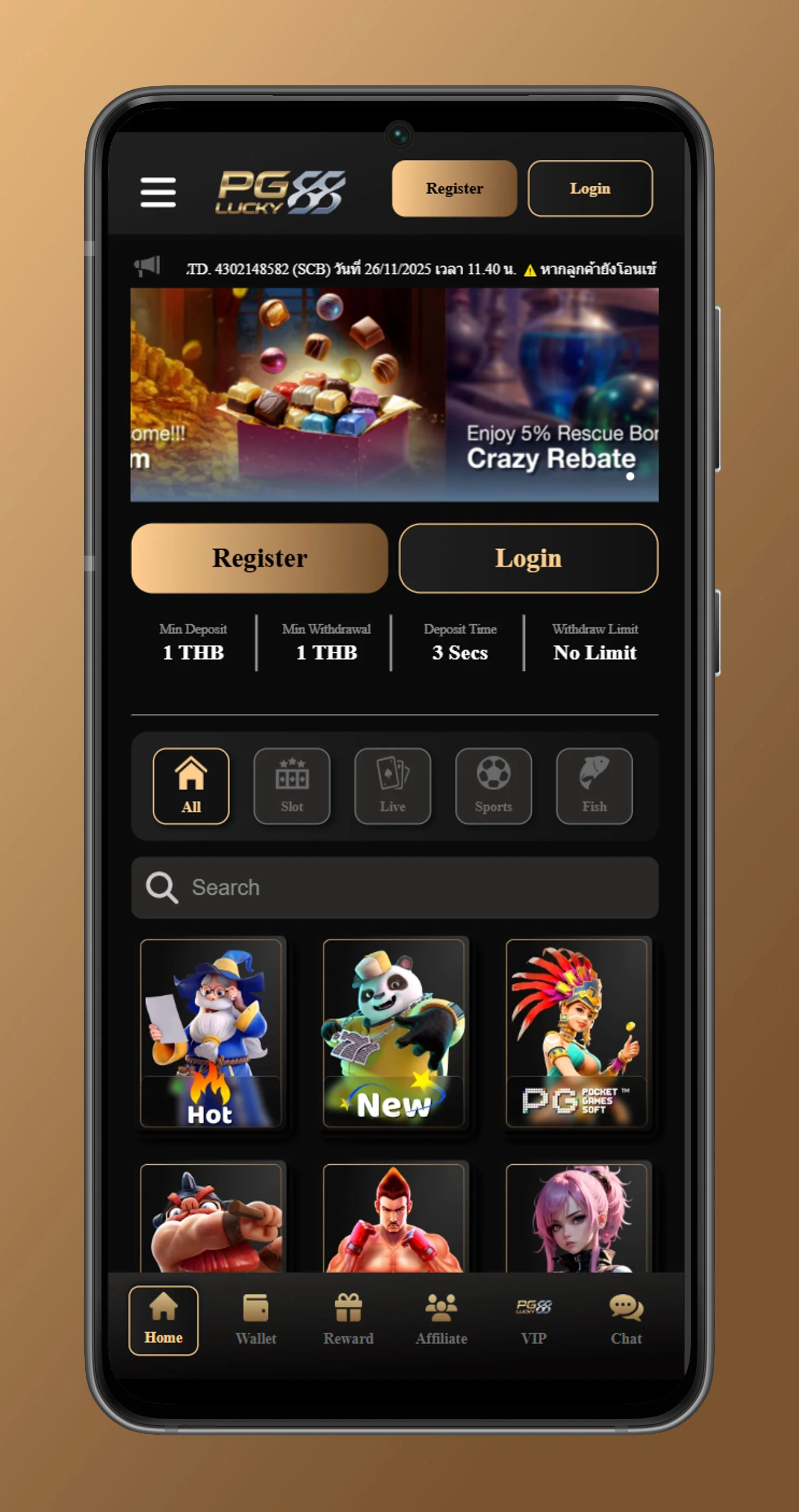 PGlucky88 Casino main page mobile app